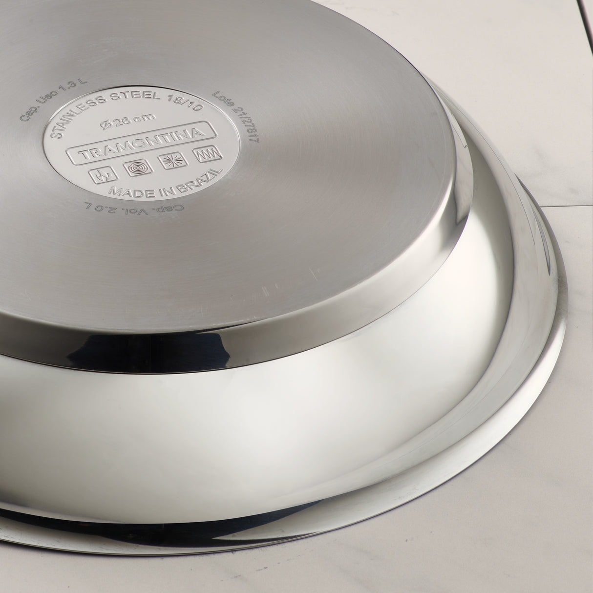 Tri-Ply Base Stainless Steel Fry Pan with Nonstick Interior