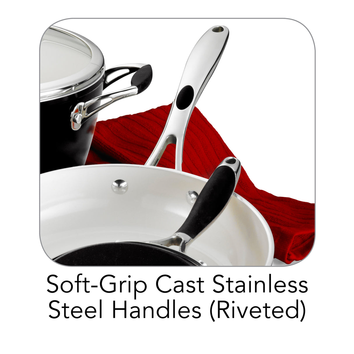 10 Piece Ceramic Cookware Set - Black