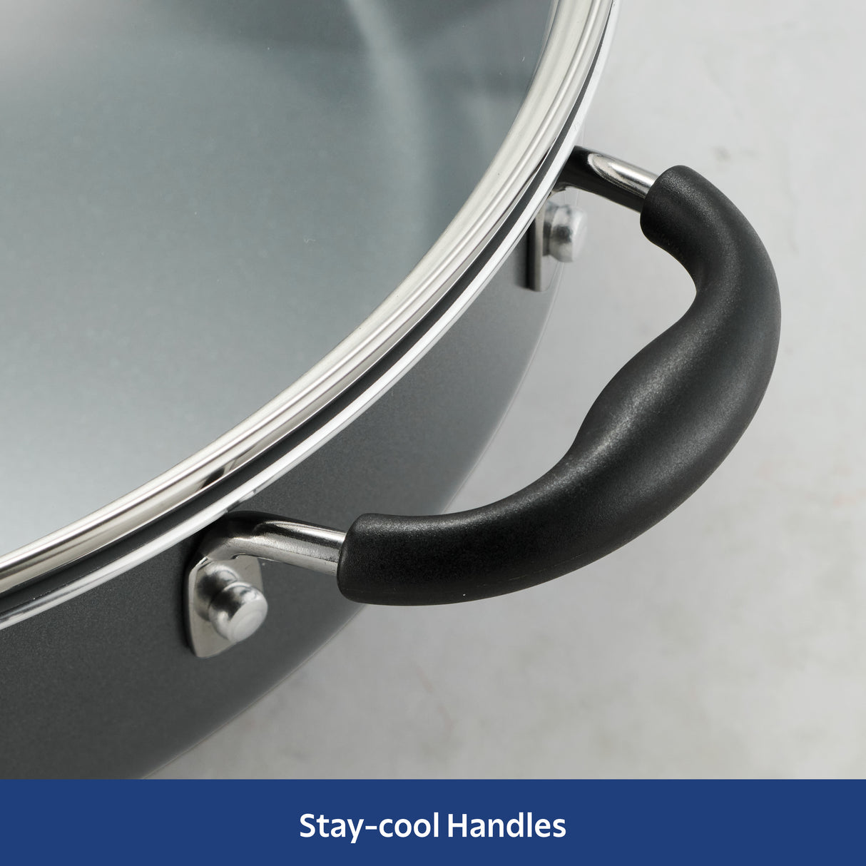 10 Piece Ceramic Nonstick Cookware Set, Steel Gray