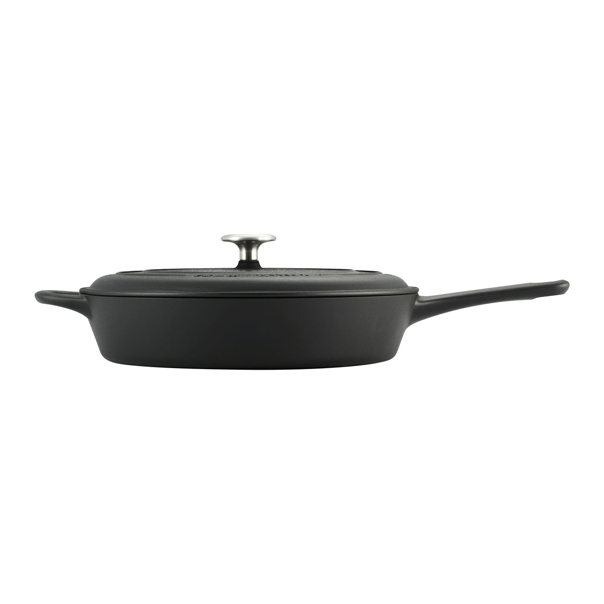 12.5 Inch Cast Iron Covered Skillet Pre-Seasoned