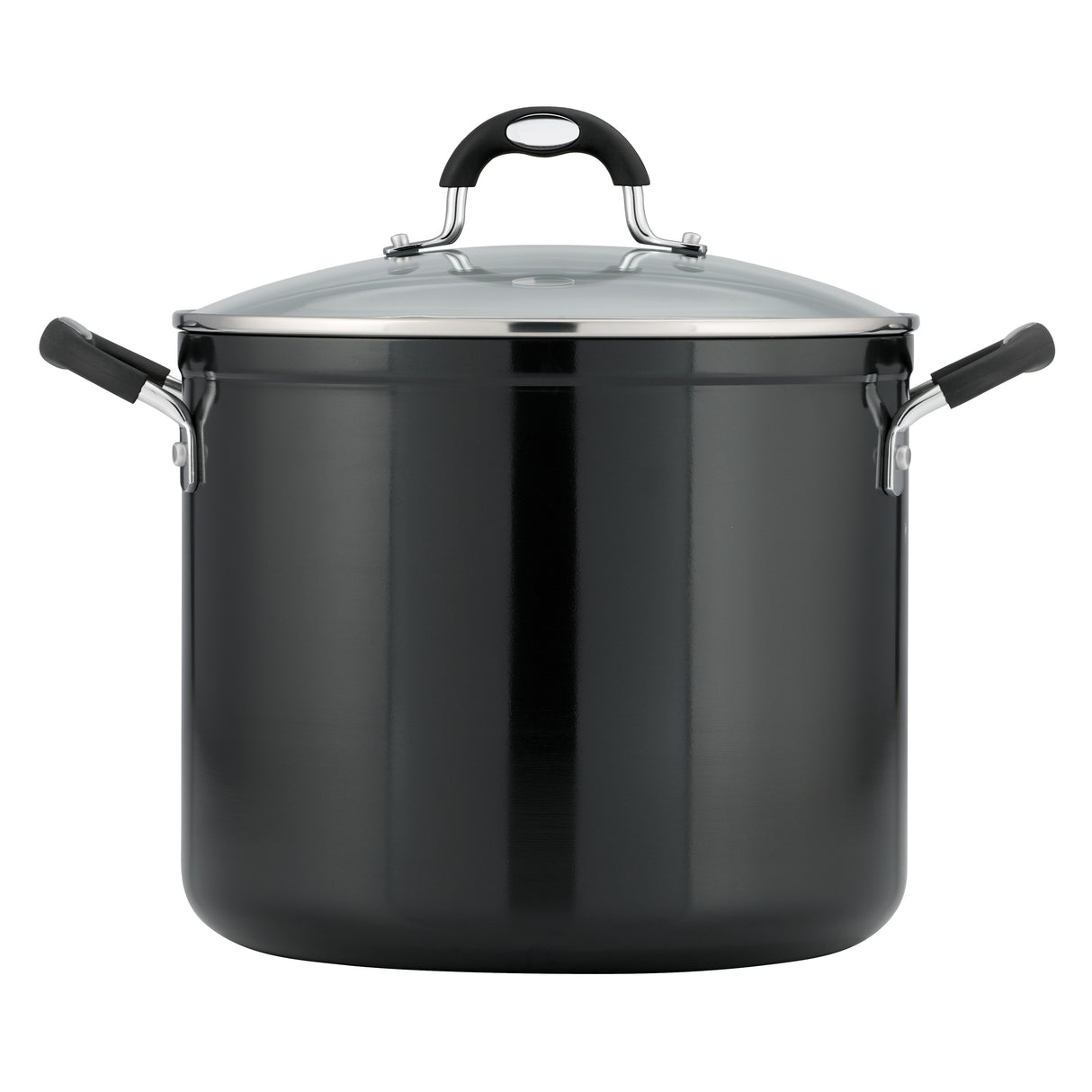 12 Quart Ceramic Nonstick Covered Stock Pot, Charcoal Gray