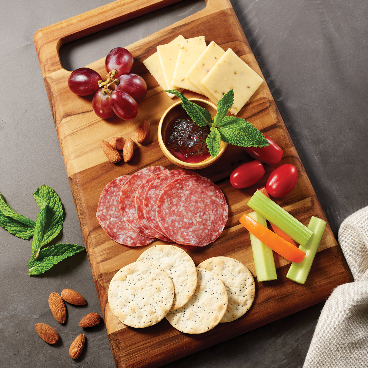 13.25 Inch x 9 Inch Teak Wood Rectangle Cutting Board