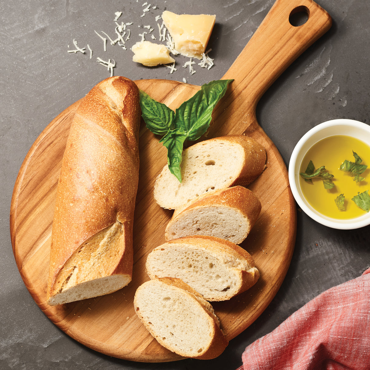 13.25 Inch x 9 Inch Teak Wood Round Cutting Board with Handle