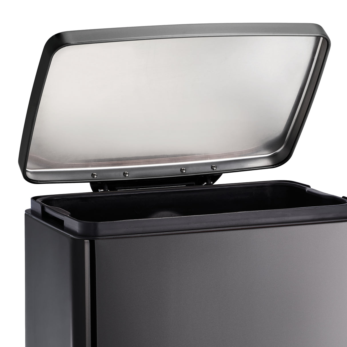 13 Gallon Stainless Steel Step Can with Soft Closing Lid - Charcoal Gray