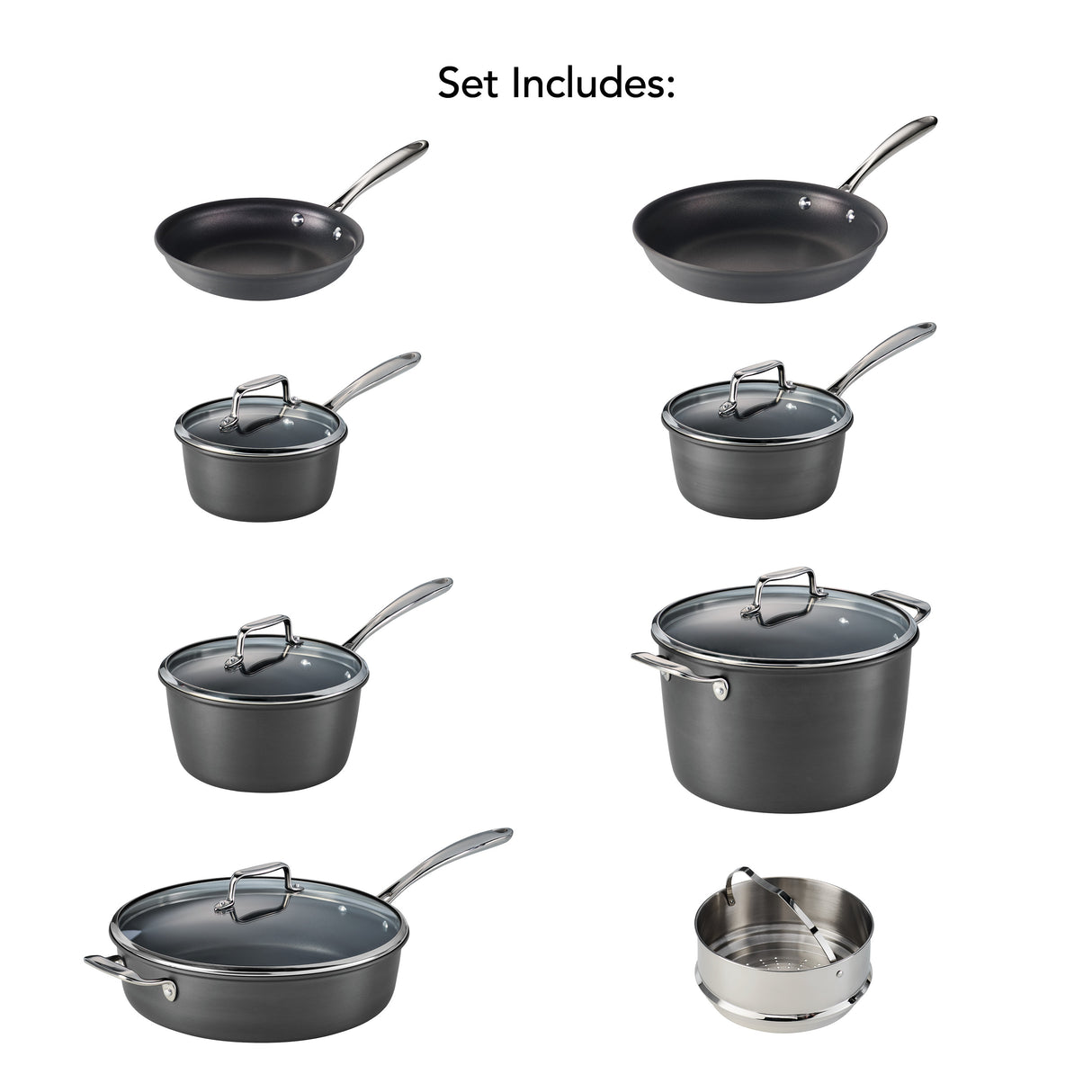 Gourmet 13 Piece Hard Anodized Cookware Set