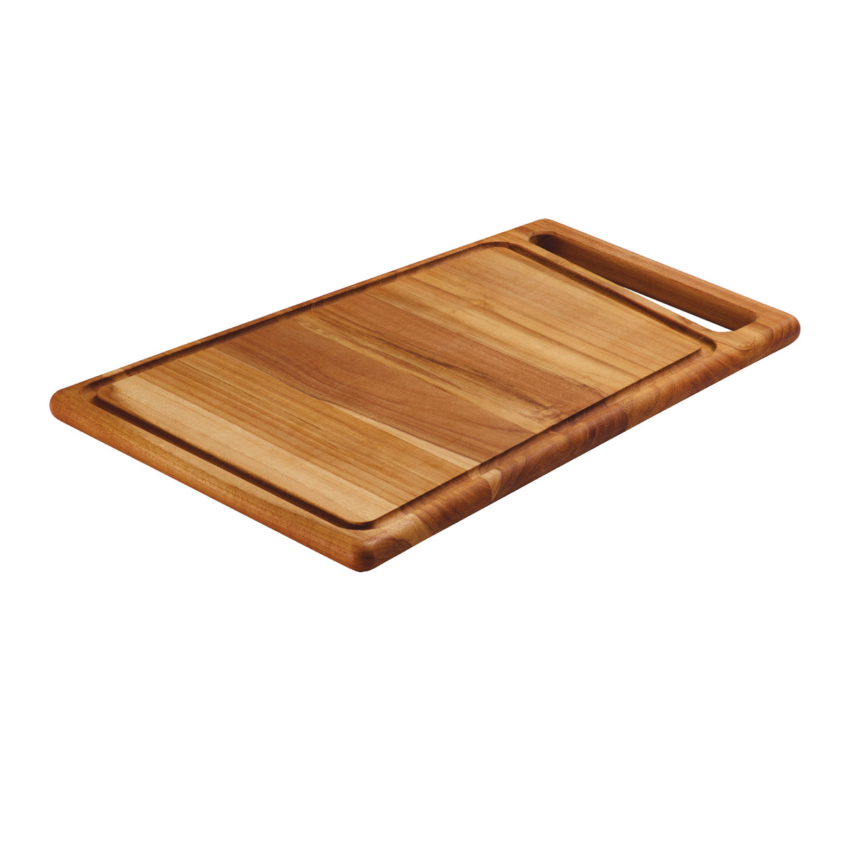 15.75 Inch x 10.5 Inch Teak Wood Rectangle Cutting Board with Groove