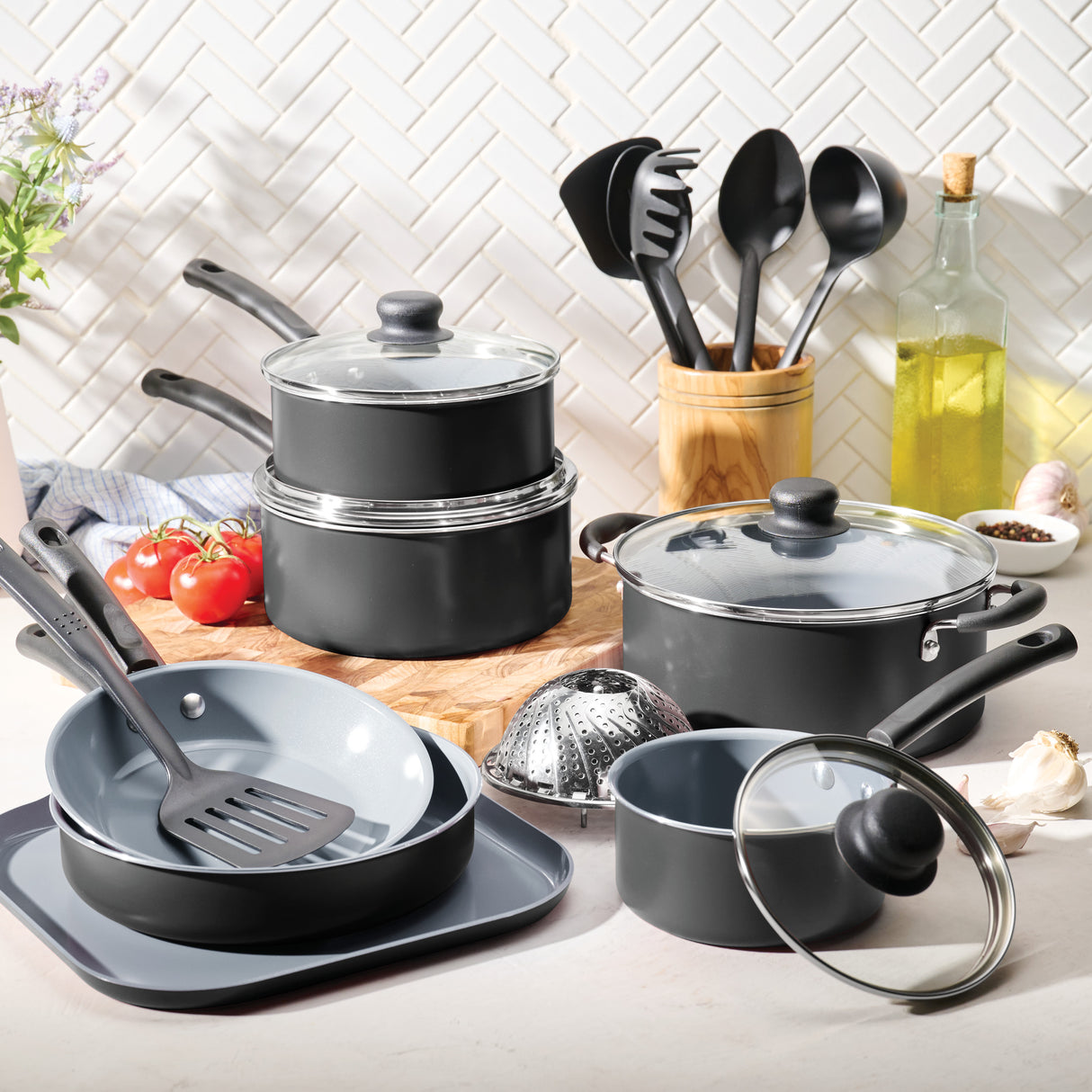 18 Piece Ceramic Nonstick Cookware Set