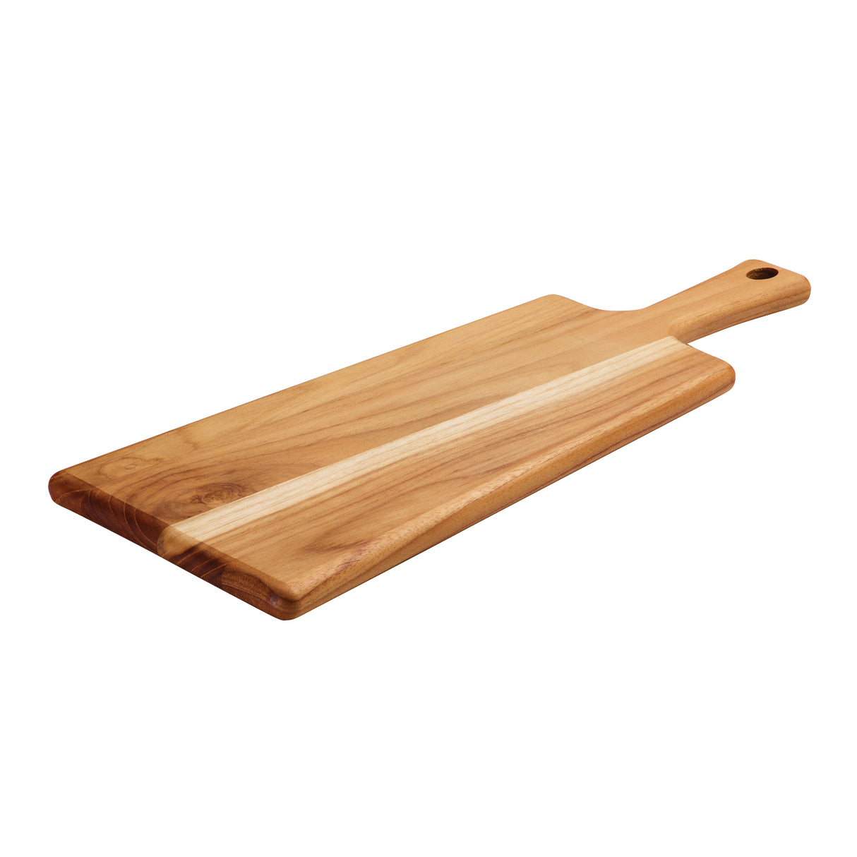 19 Inch x 7.5 Inch Teak Wood Rectangle Serving Board with Handle