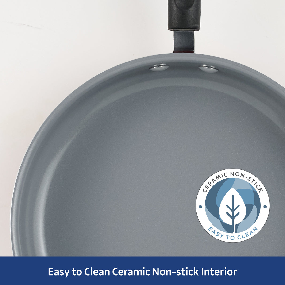 1 Quart Ceramic Nonstick Open Sauce Pan, Steel Gray