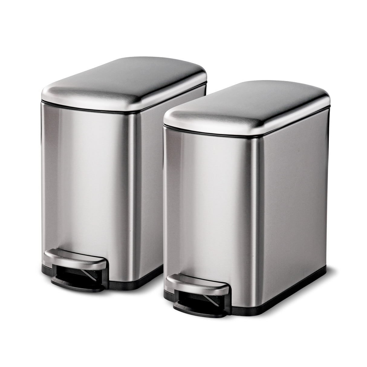2 Pk-1.6 Gallon Step Trash Cans