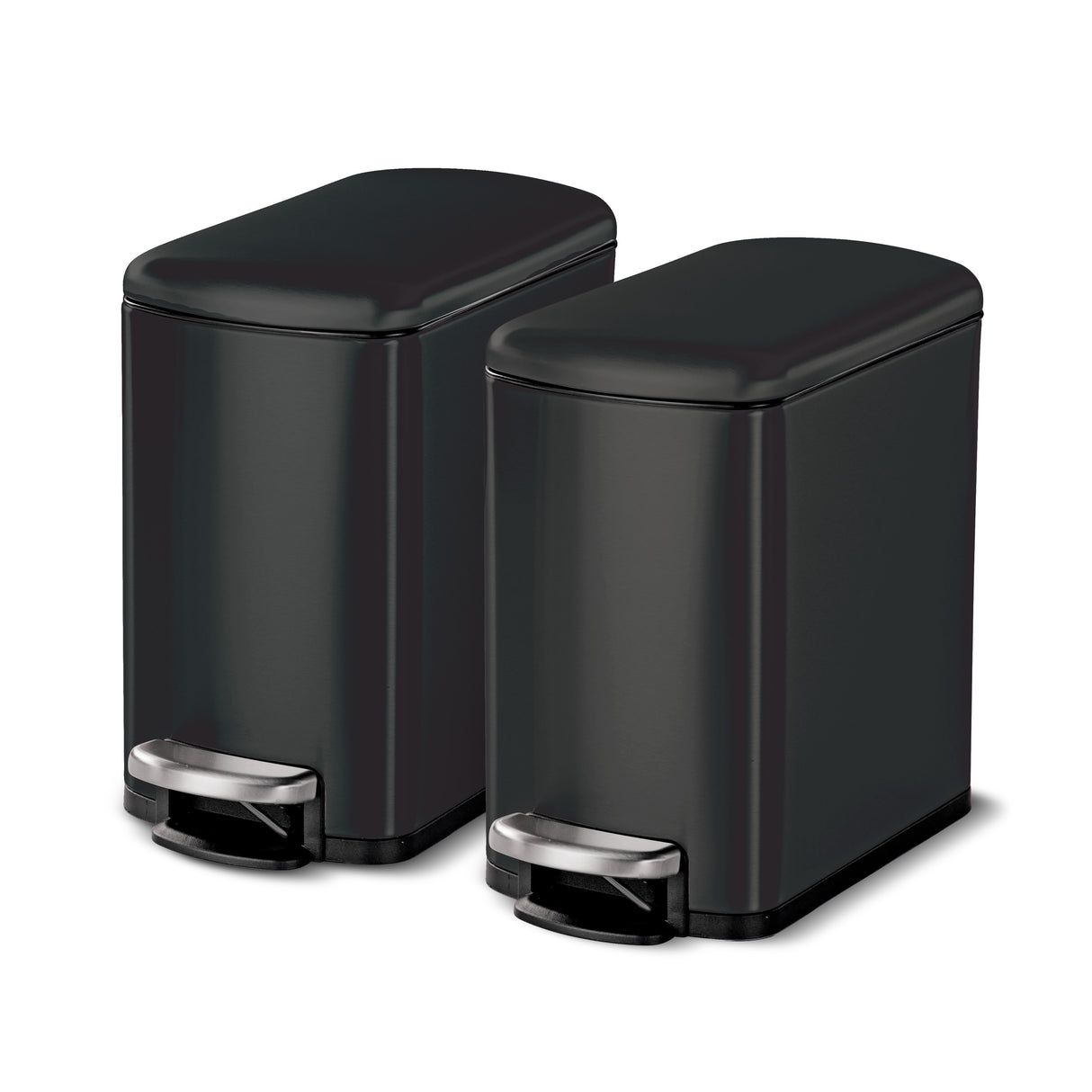 2 Pk-1.6 Gallon Step Trash Cans