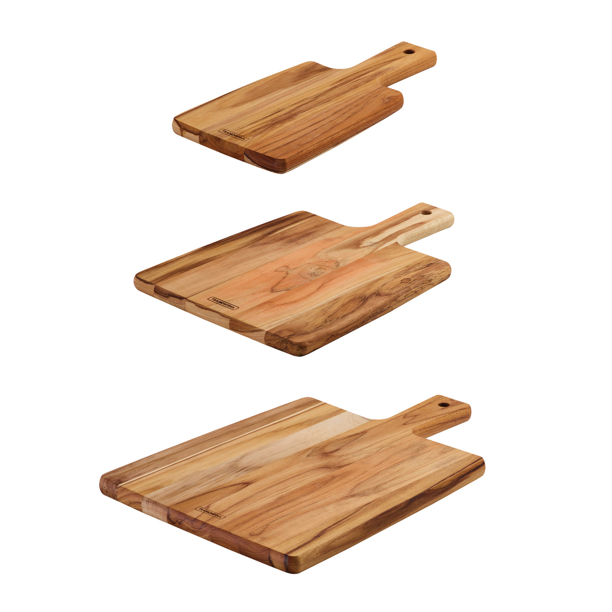 3 Piece Teak Wood Kitchen Board Set with Handles
