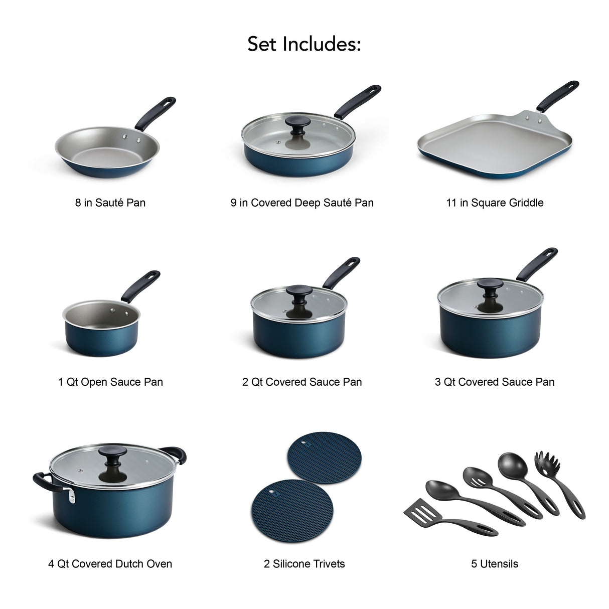 Primaware 18 Piece Nonstick Cookware Set