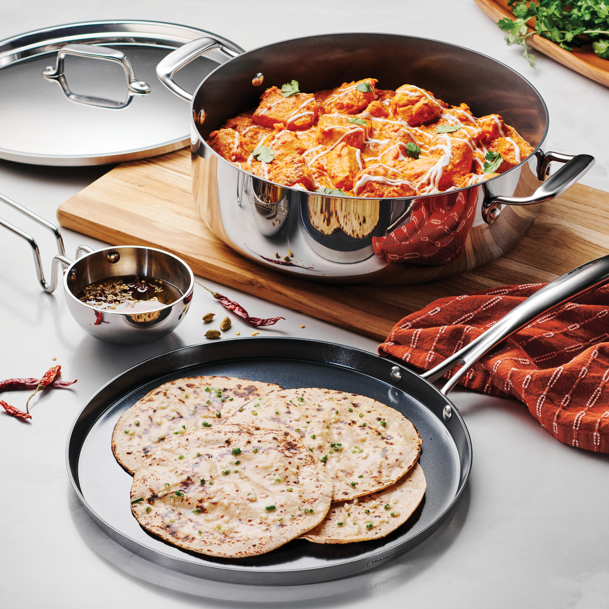 6.5 Quart Covered Casserole, 12 Inch Dosa Tawa & Tadka Set