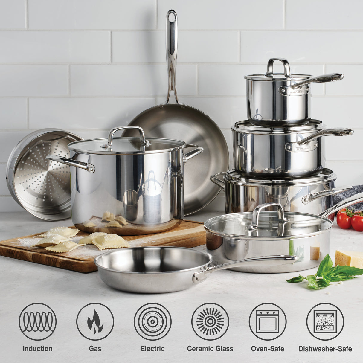 Triverge Tri Ply Clad Stainless Steel Cookware Set