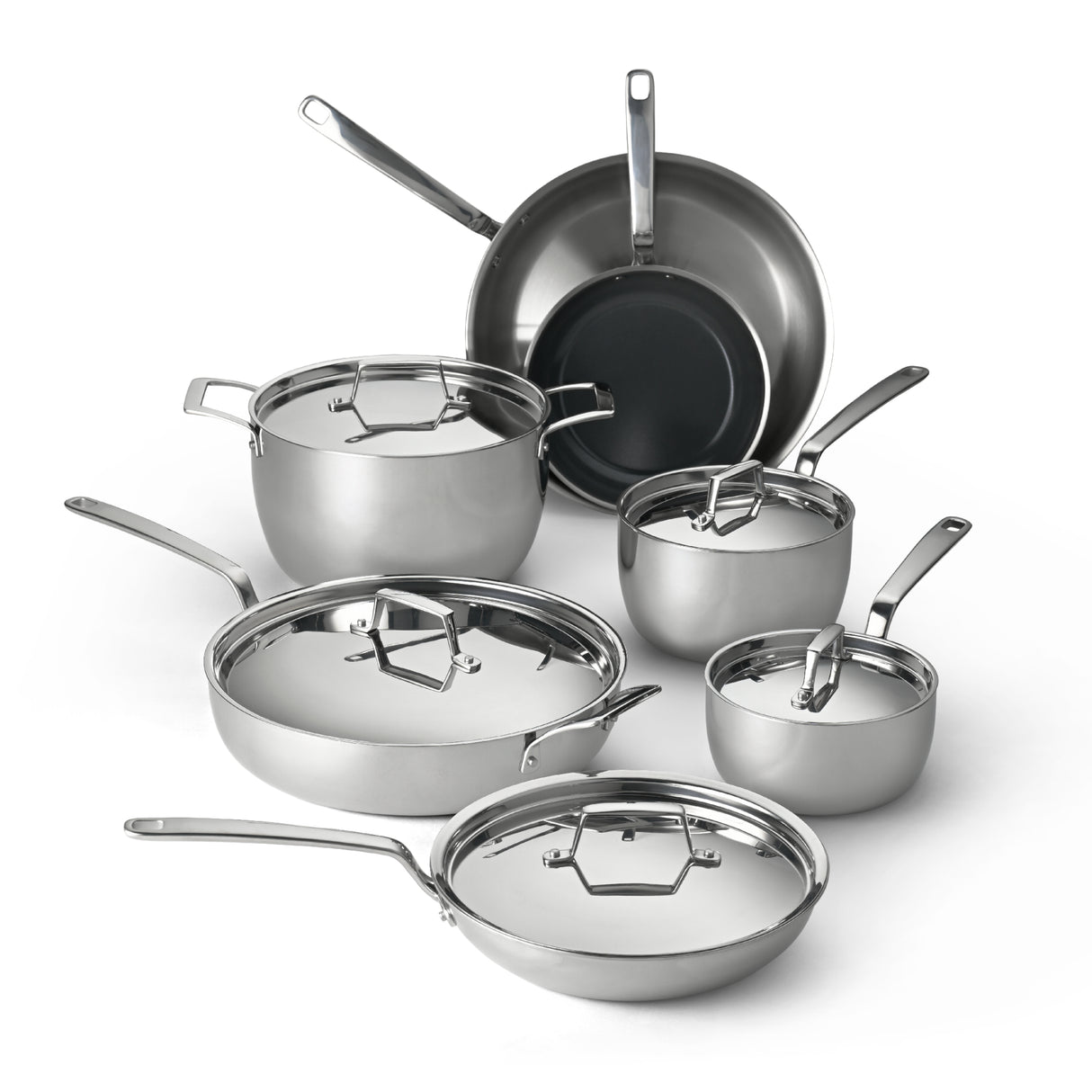 12 Piece Tri-Ply Clad Stainless Steel Cookware Set