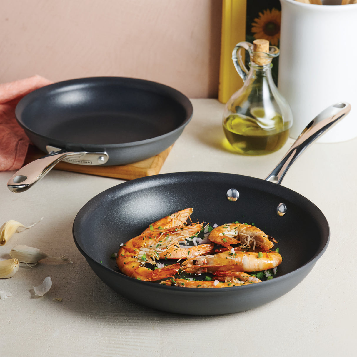 Hard Anodized Aluminum 2 Pack Fry Pan Set
