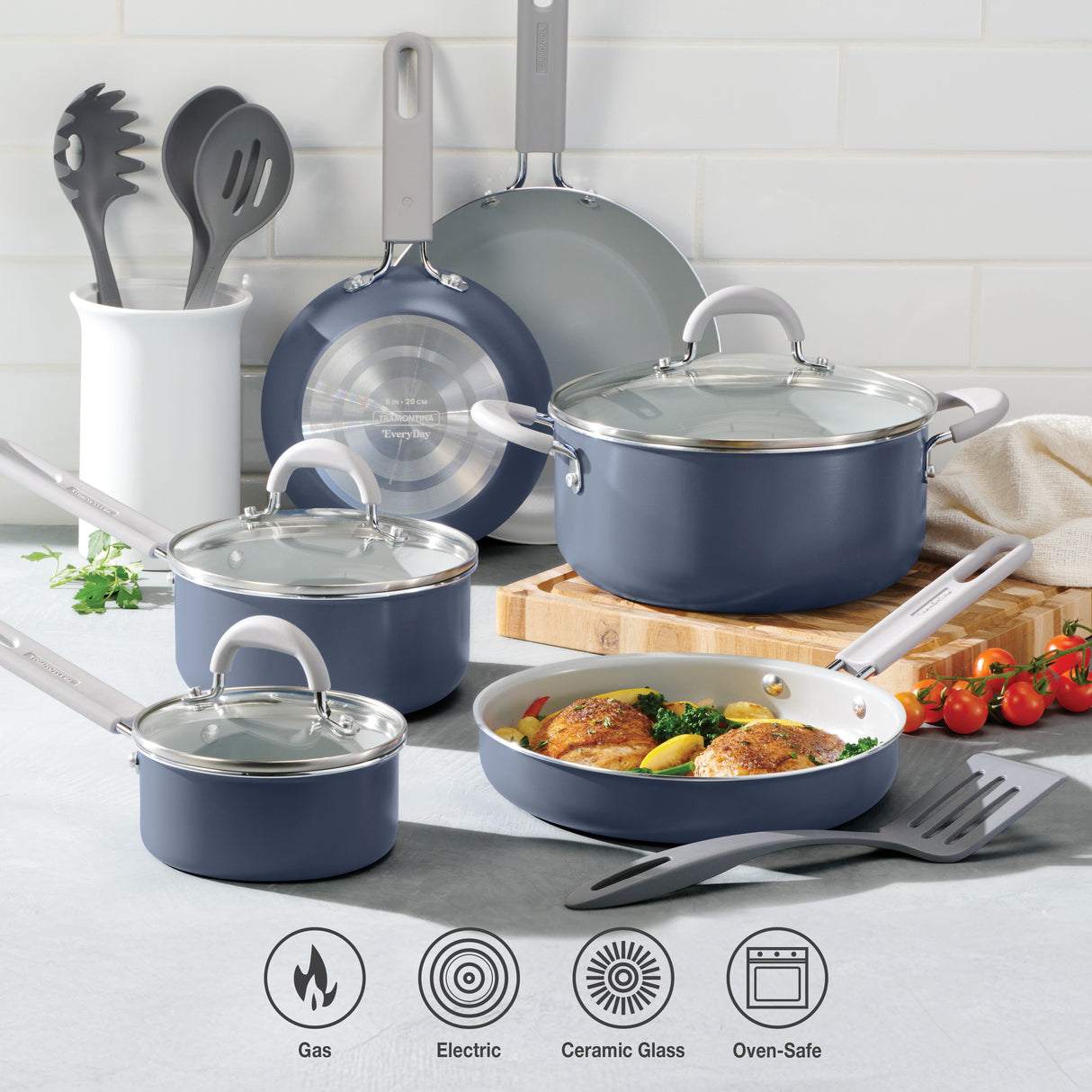 13-Piece Everyday Ceramic Nonstick Cookware Set