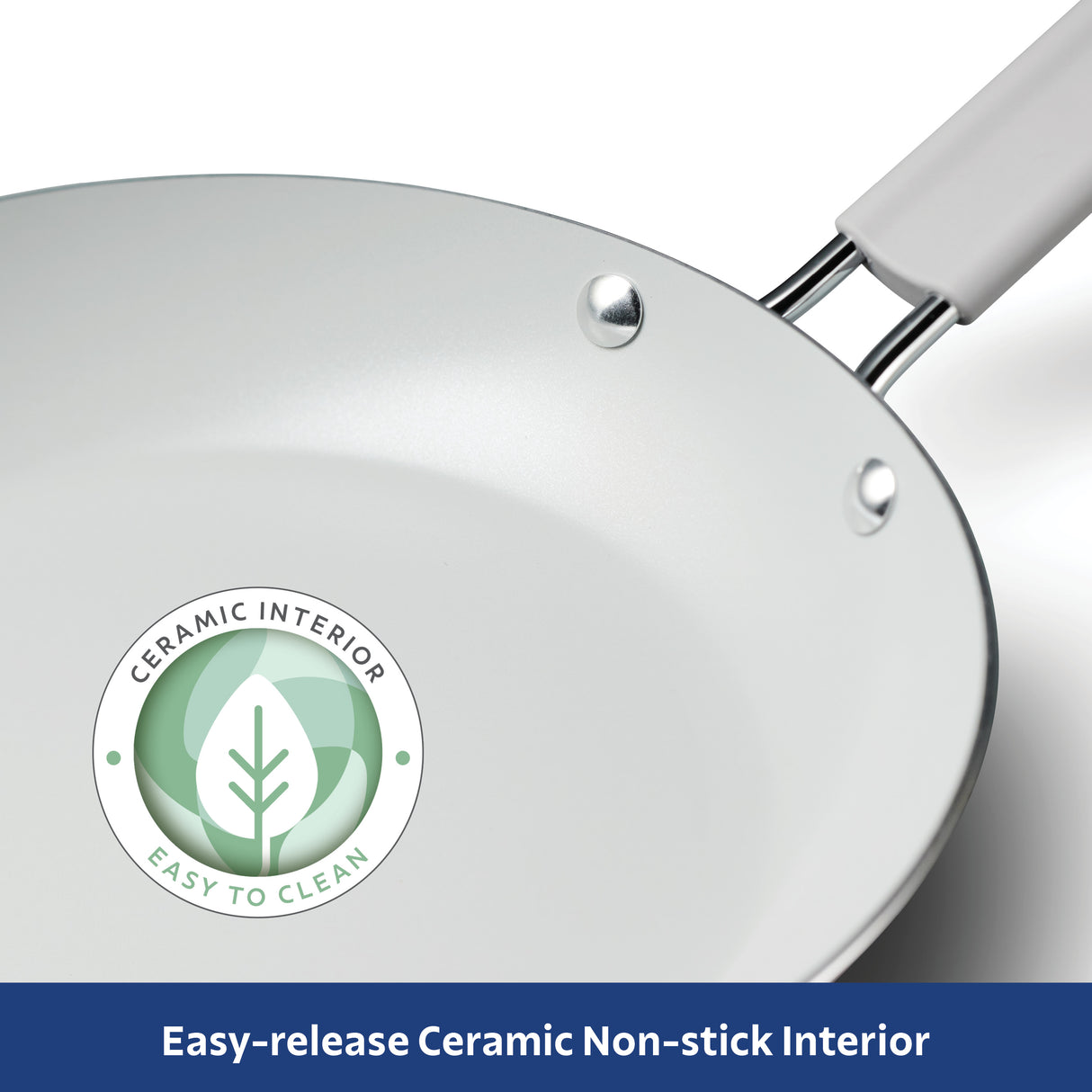 3-Piece Ceramic Fry Pan & Griddle Set – Mint