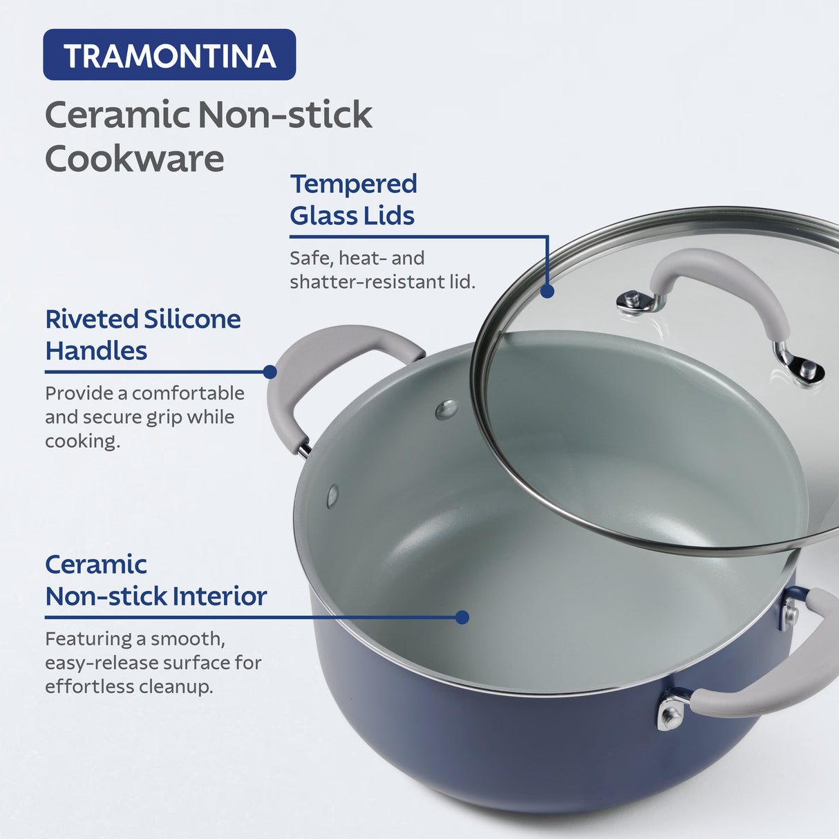 5-Quart Ceramic Covered Dutch Oven – Bering Sea Blue