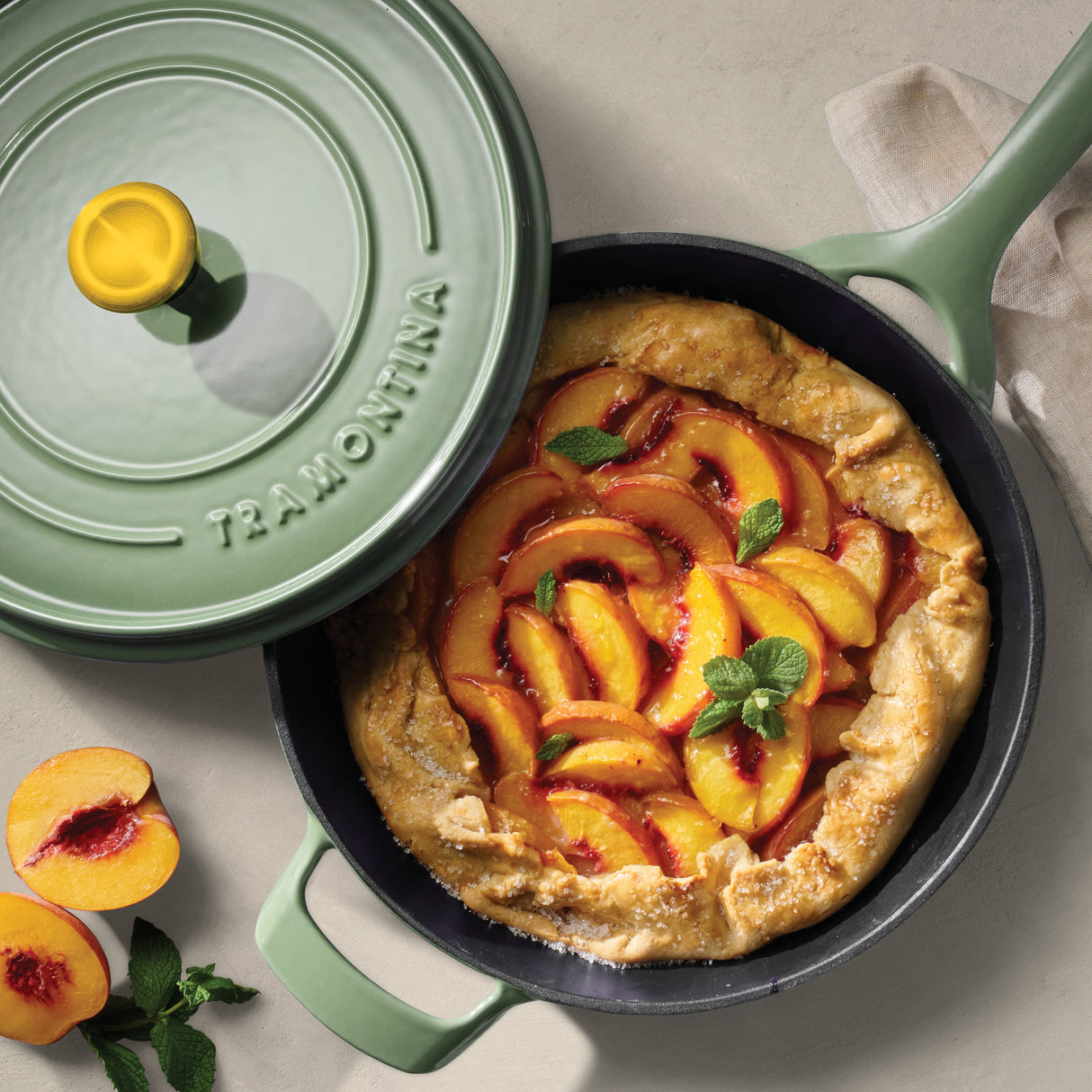 12 Inch Enameled Cast Iron Skillet with Lid