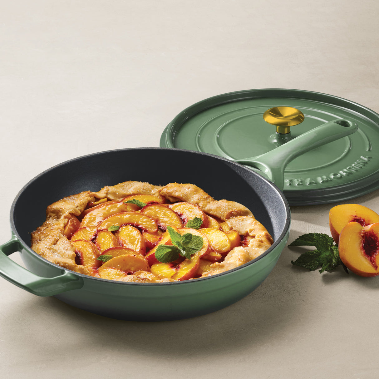 12 Inch Enameled Cast Iron Skillet with Lid