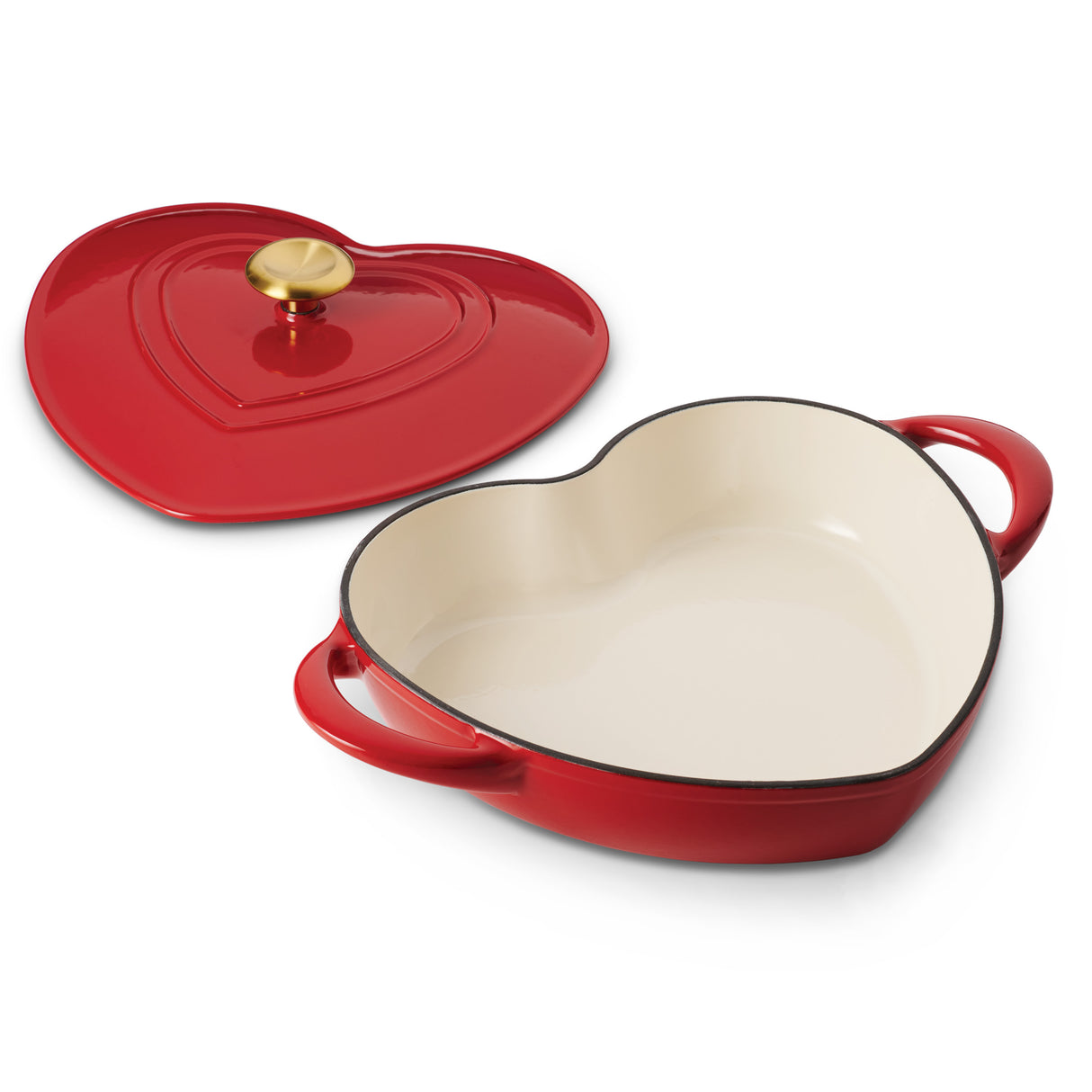 3 Quart Heart Shape Enameled Cast Iron Dutch Oven