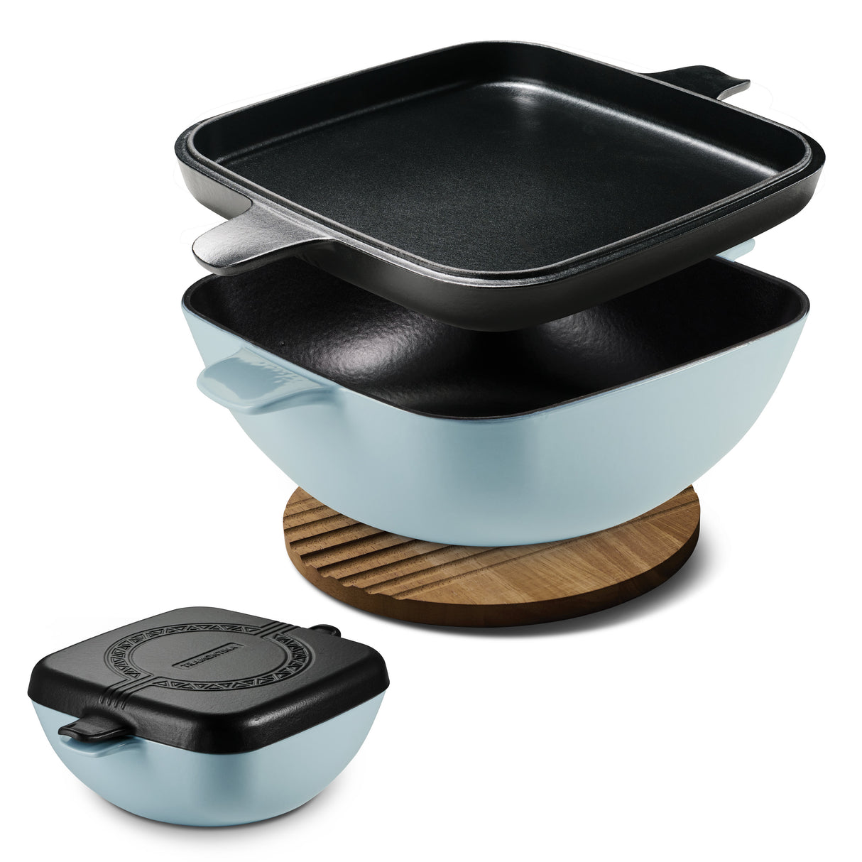 Cultura 6.5 Quart Enameled Cast Iron Multi-Cooker with Reversible Lid