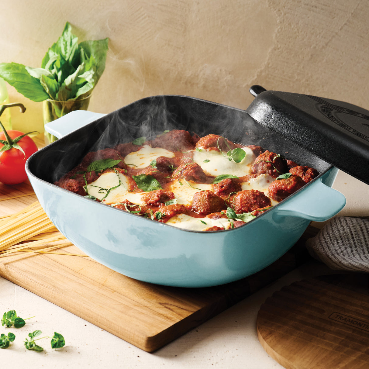 Cultura 6.5 Quart Enameled Cast Iron Multi-Cooker with Reversible Lid