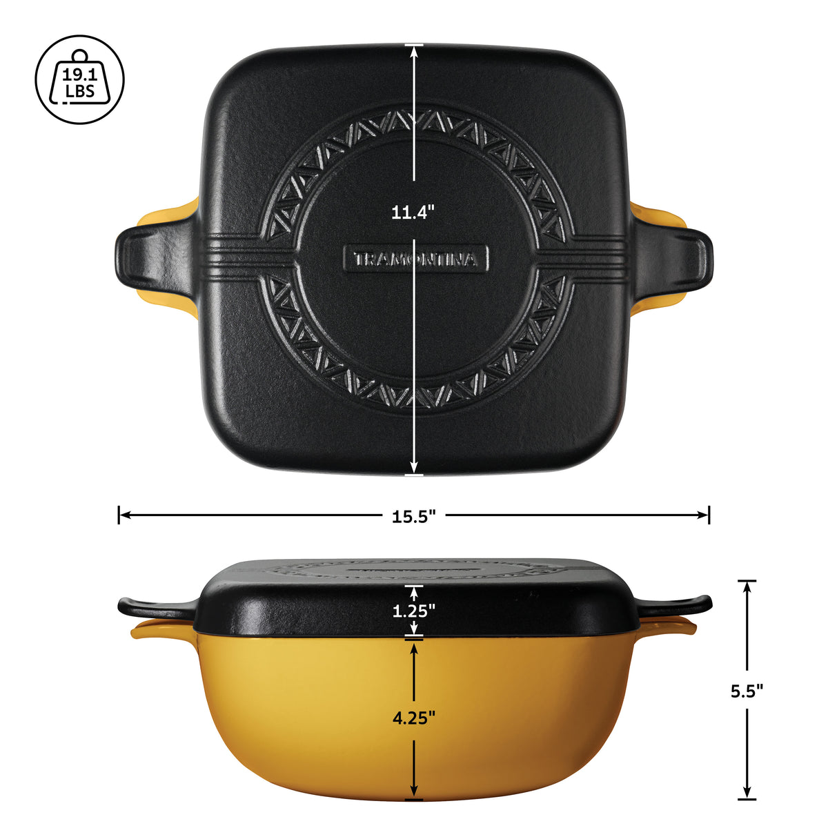 Cultura 6.5 Quart Enameled Cast Iron Multi-Cooker with Reversible Lid