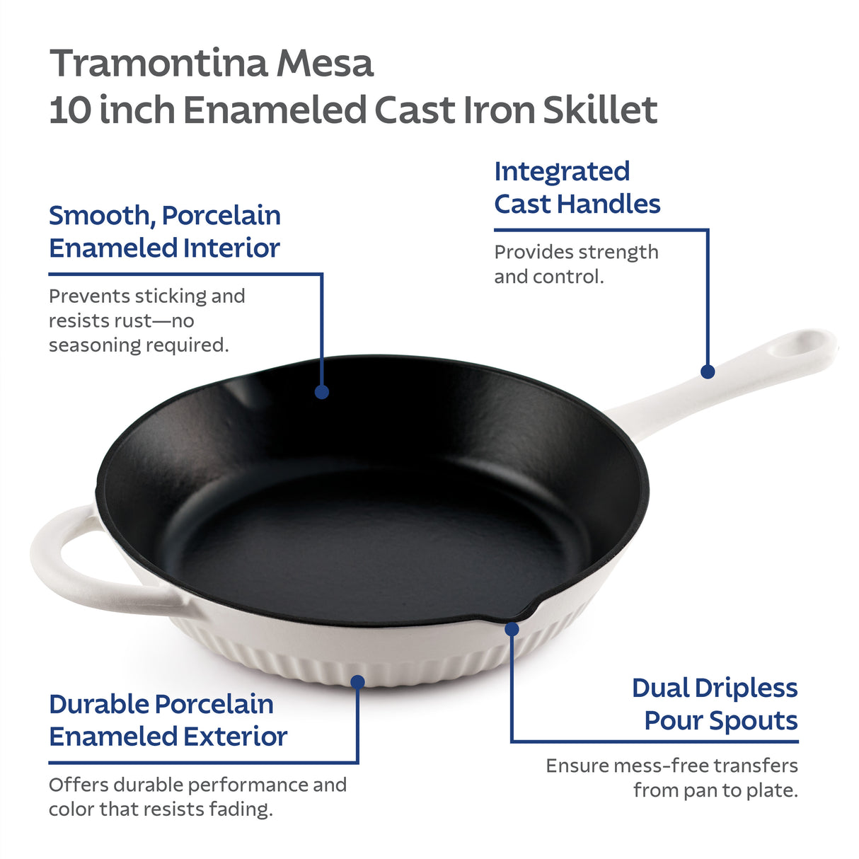 Mesa 10 Inch Enameled Cast Iron Skillet