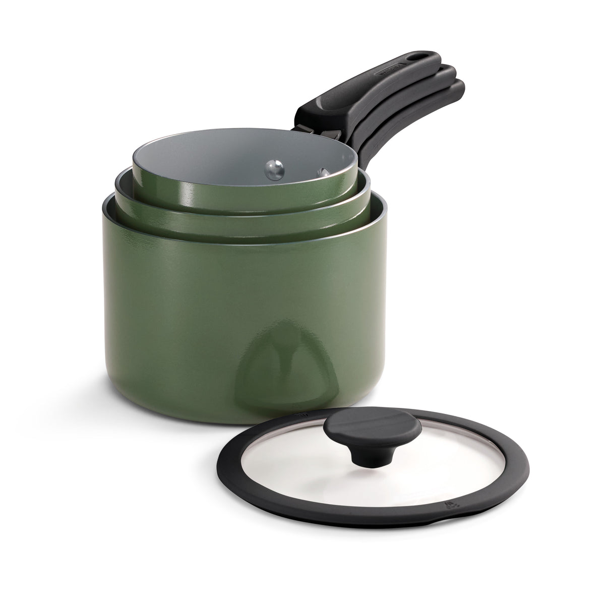 Nesting 6 Piece Ceramic Nonstick Cookware Set