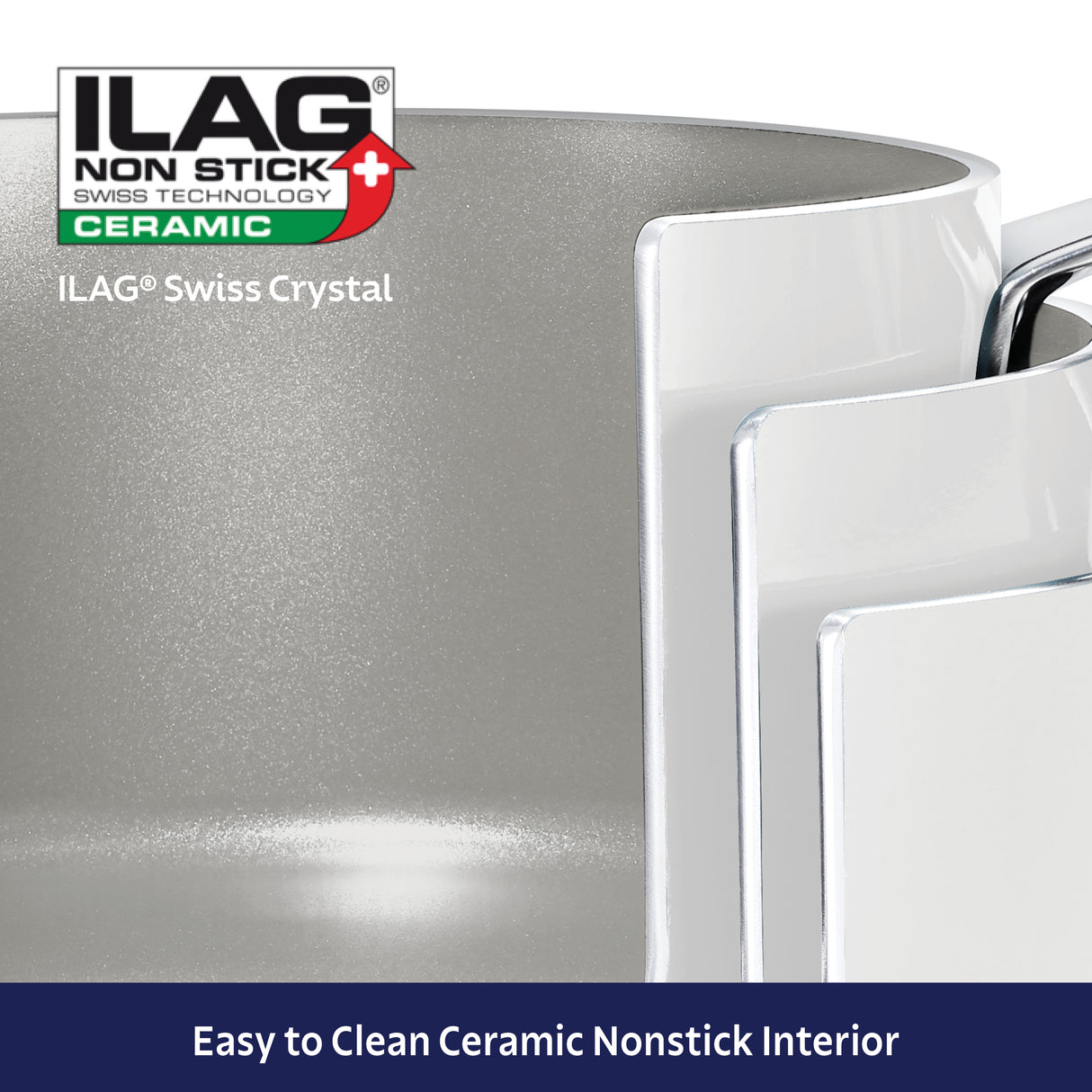 Nesting 6 Piece Ceramic Nonstick Cookware Set