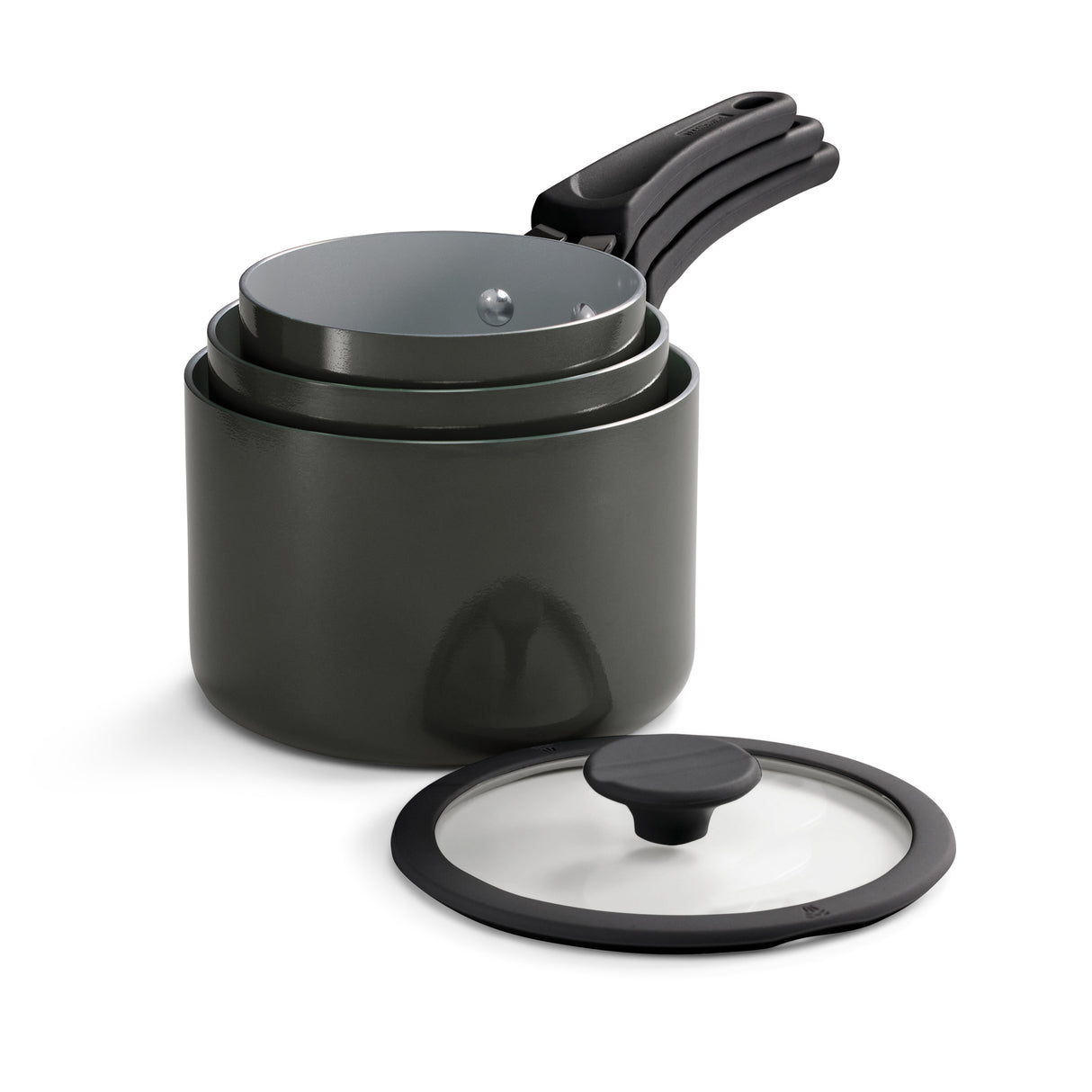 Nesting 6 Piece Ceramic Nonstick Cookware Set