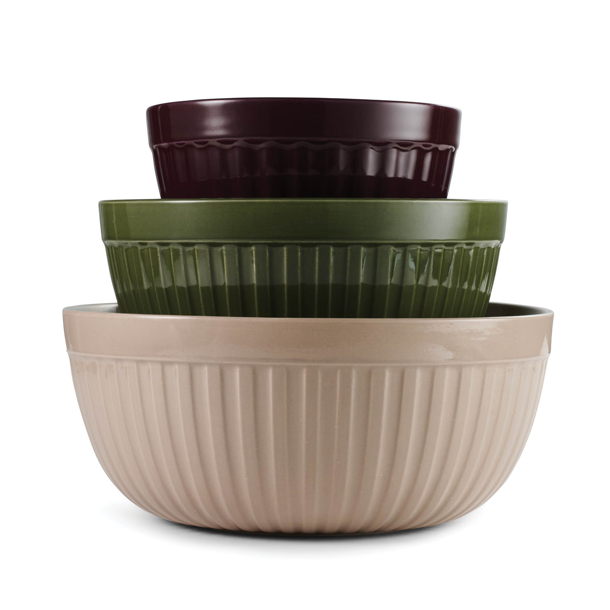 3-Piece Stoneware Mixing Bowl Set