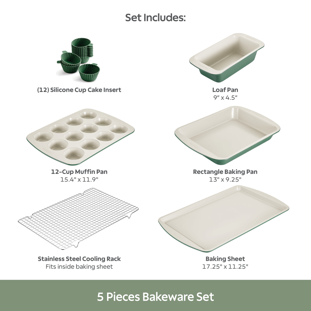 5 Piece Ceramic Bakeware Set