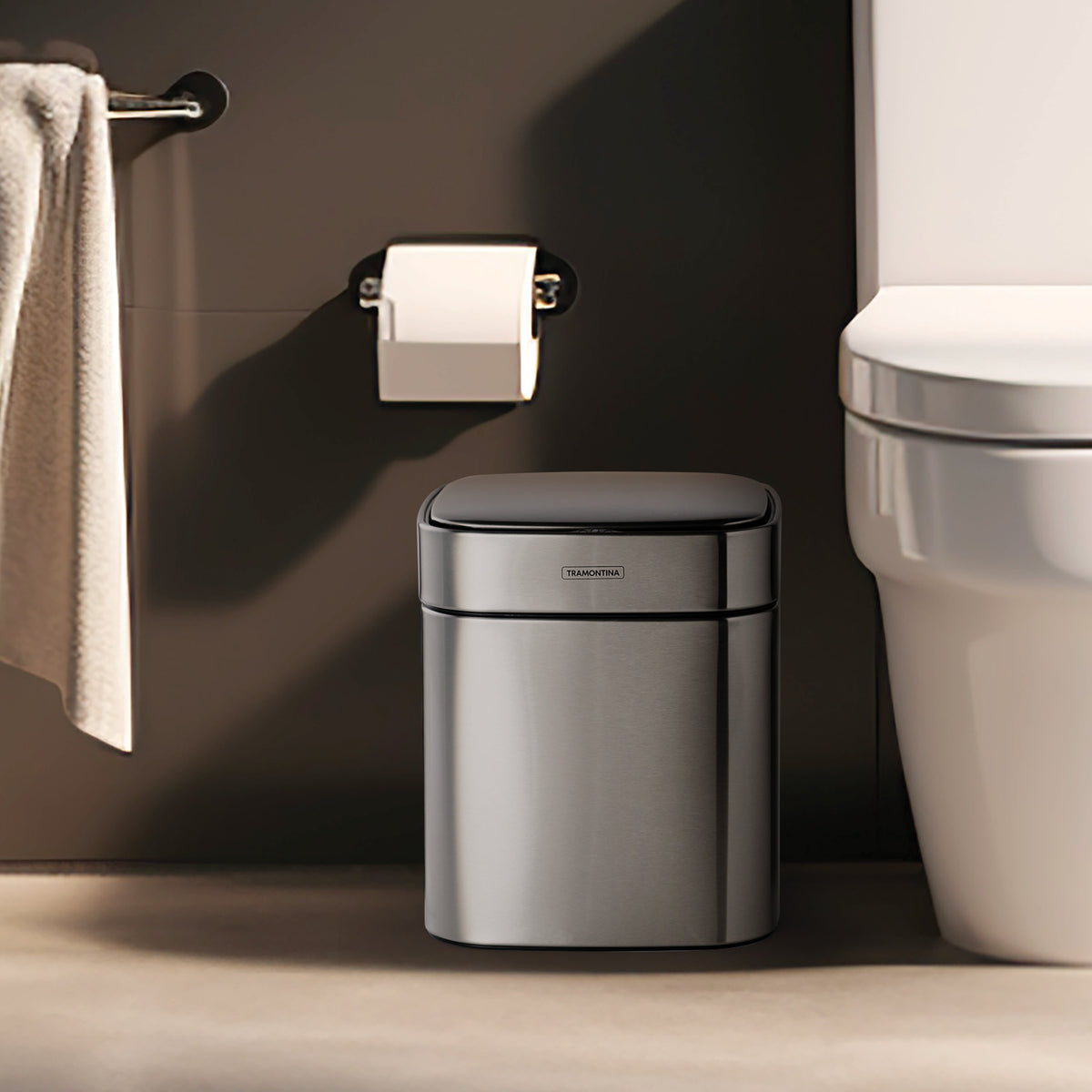 2.11 Gallon Stainless Steel Square Sensor Bin with ABS Lid