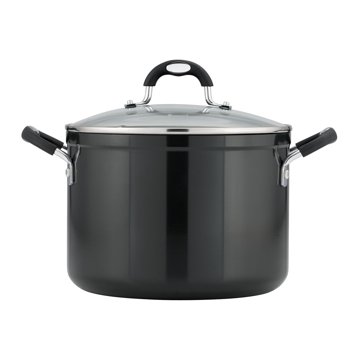8 Quart Ceramic Nonstick Covered Stock Pot, Charcoal Gray