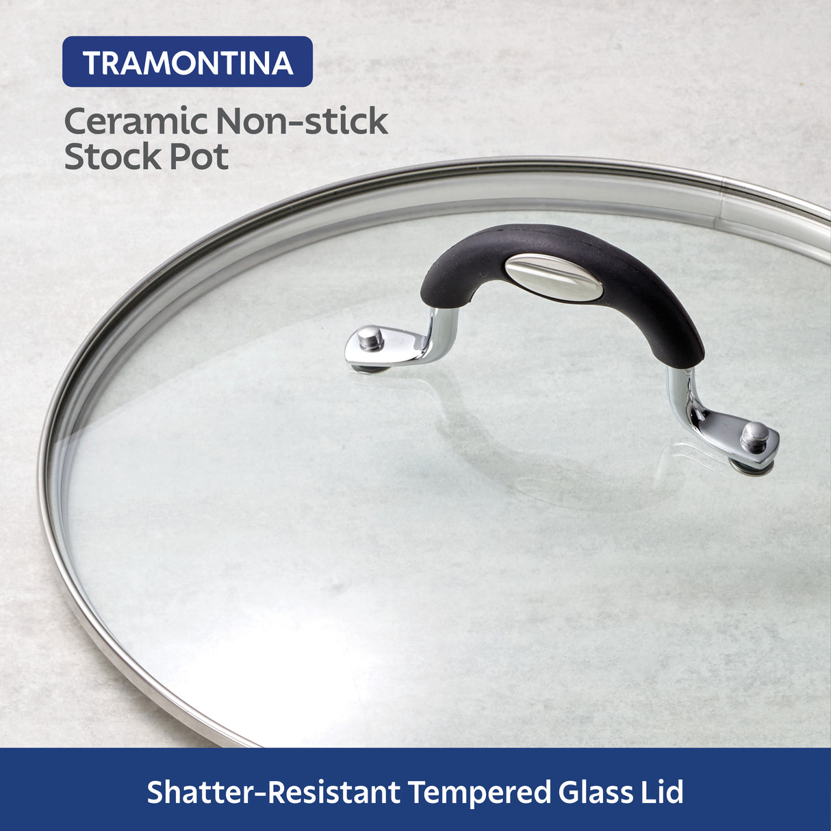 8 Quart Ceramic Nonstick Covered Stock Pot, Charcoal Gray