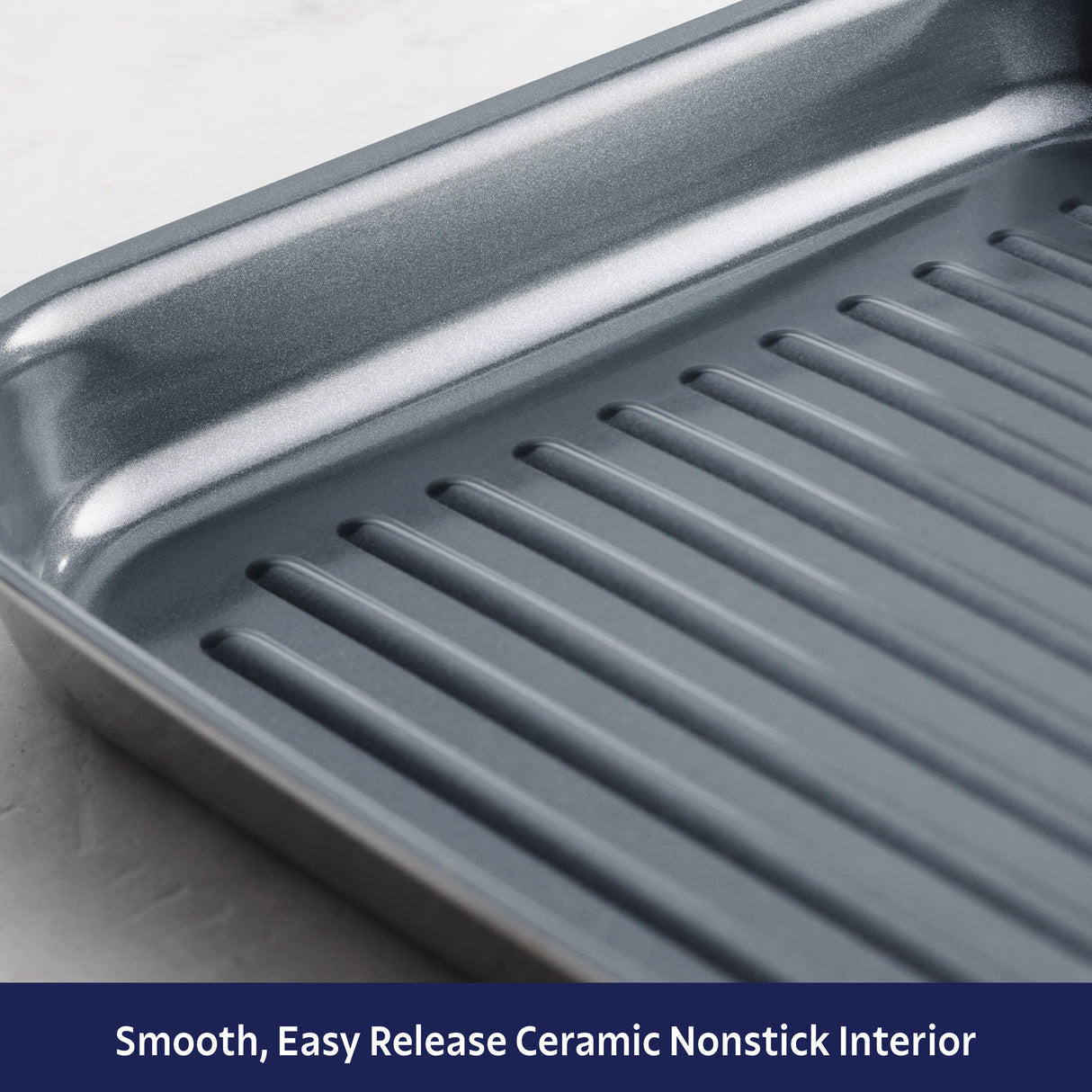 Utsava Tri-Ply Clad 10-Inch Grill Pan with Ceramic Interior