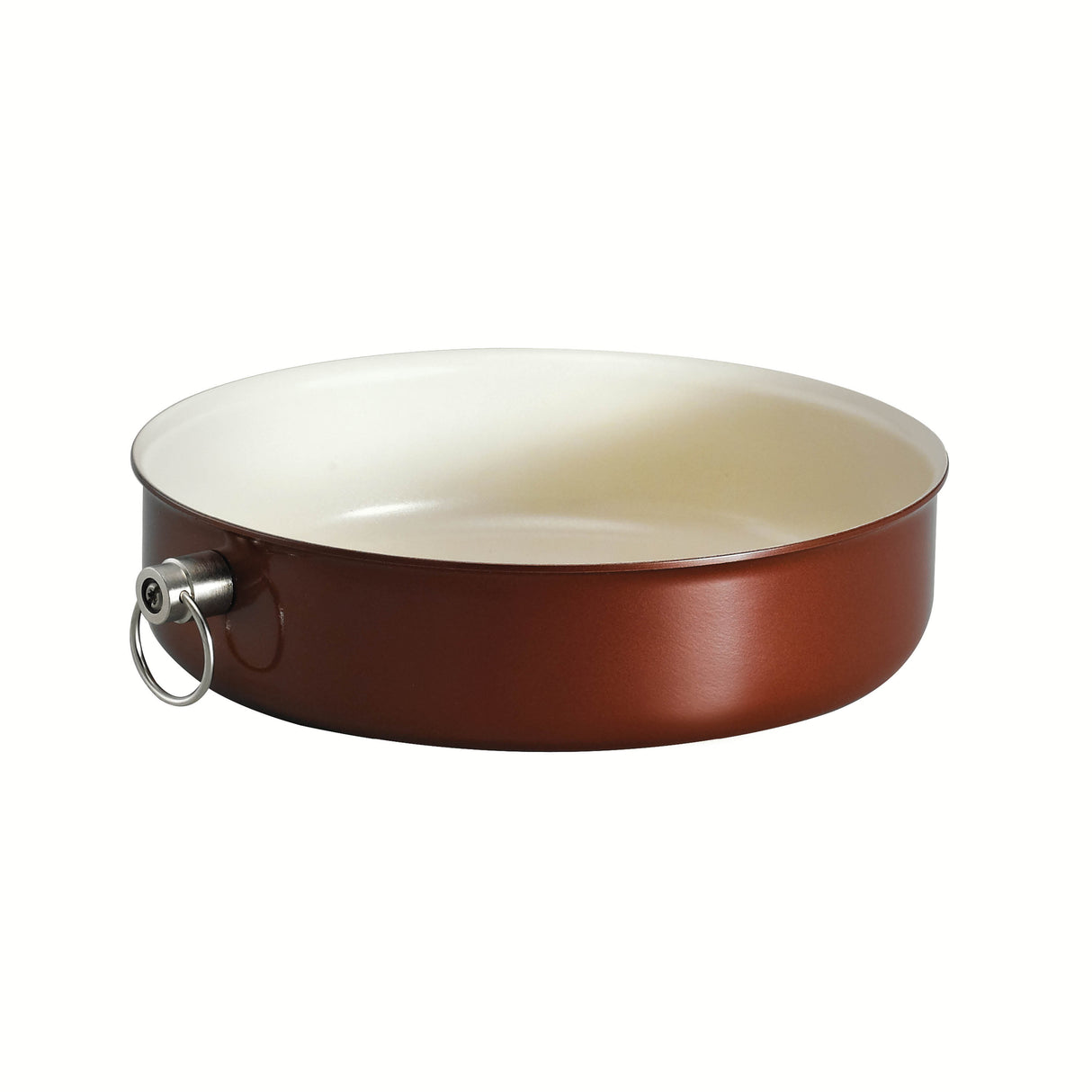 9.5 Inch Ceramic Round Baking Dish - Metallic Copper