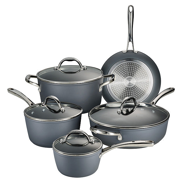 9 Piece Induction Nonstick Cookware Set - Slate Gray