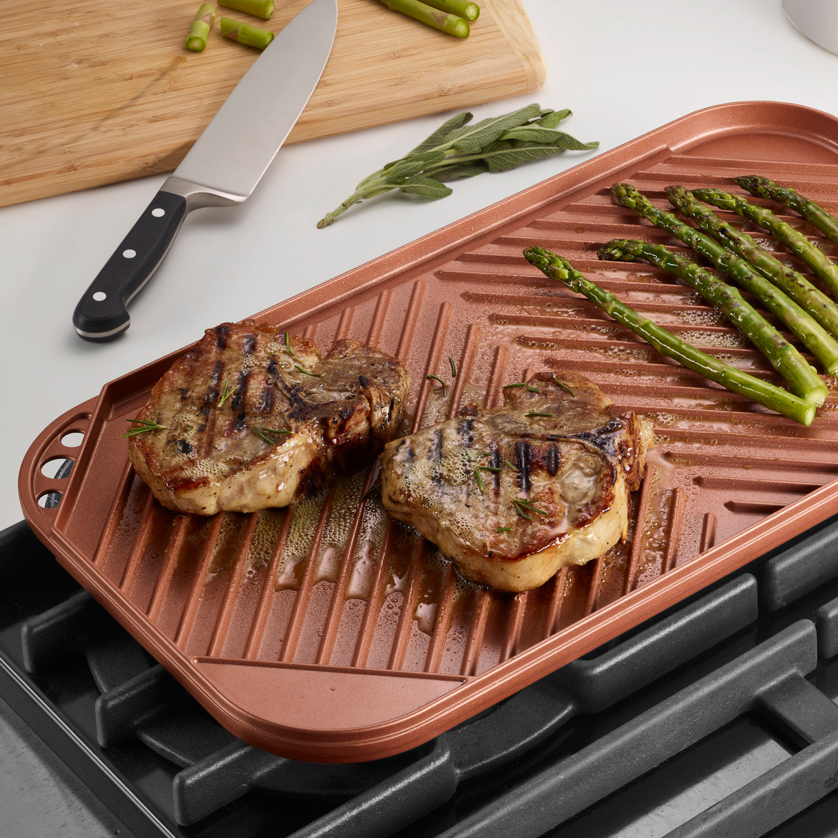 Reversible Double-Burner Grill-Griddle