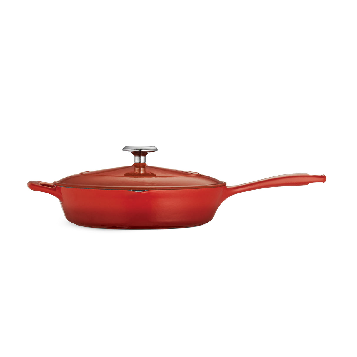 Bestow 10 in Enameled Cast-Iron Covered Skillet - Gradated Red