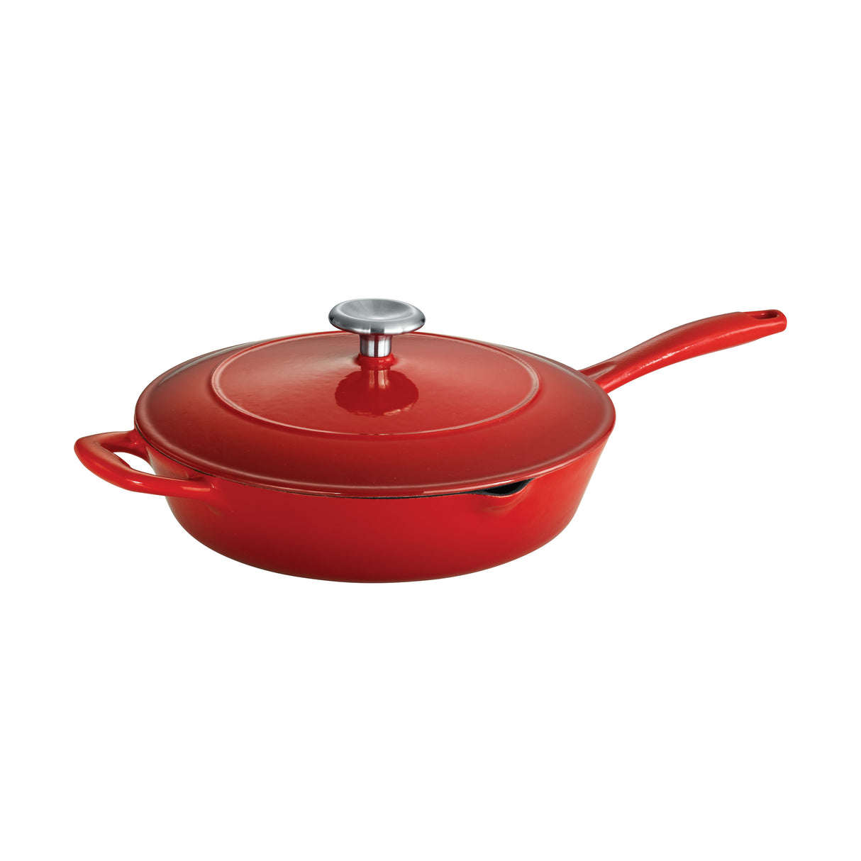 Bestow 10 in Enameled Cast-Iron Covered Skillet - Gradated Red