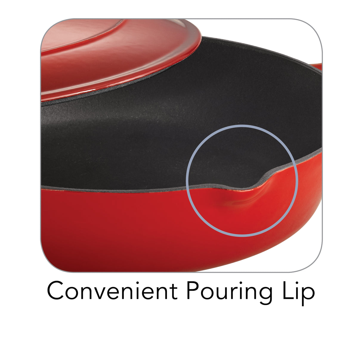 Bestow 10 in Enameled Cast-Iron Covered Skillet - Gradated Red