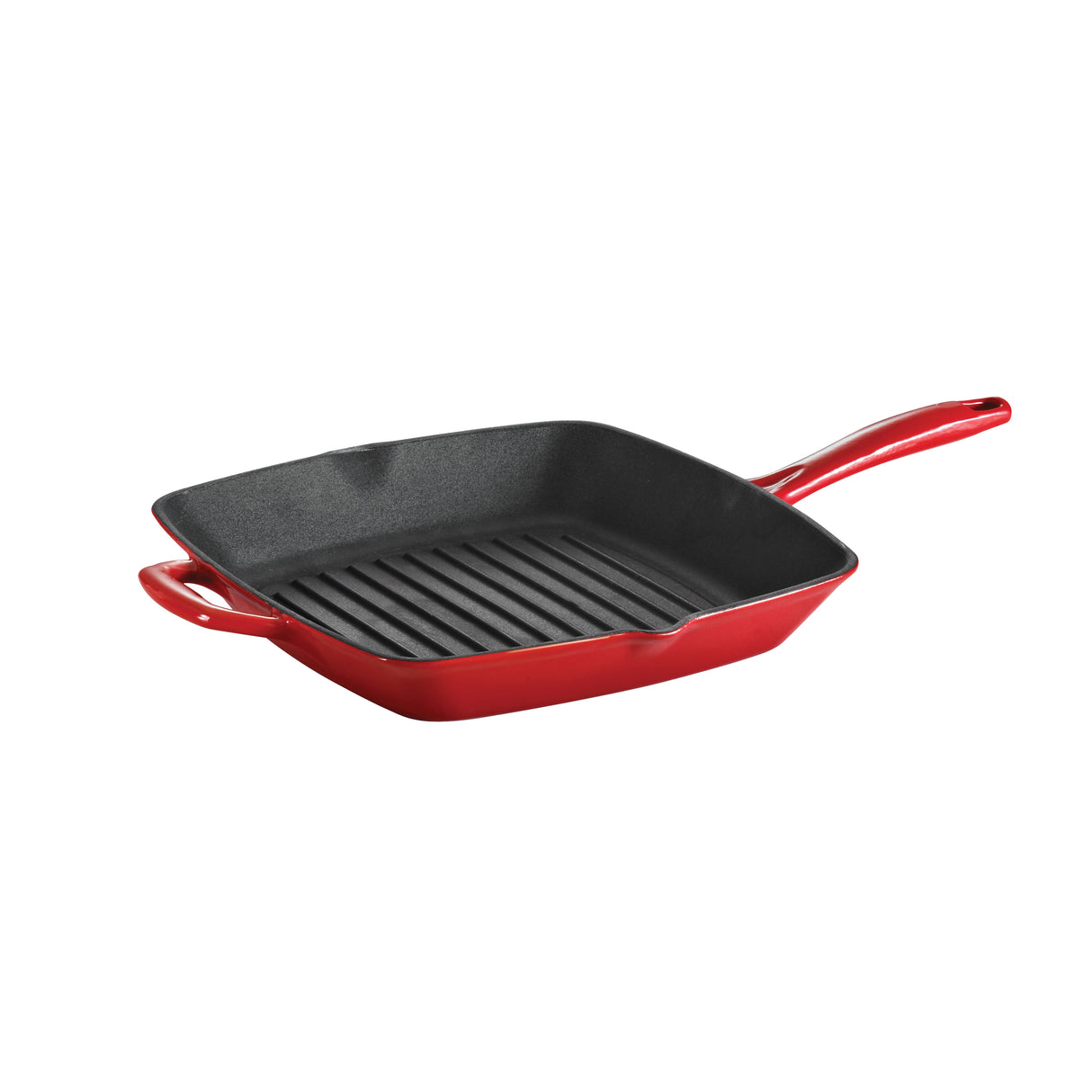Bestow 11 in Enameled Cast-Iron Grill Pan - Gradated Red