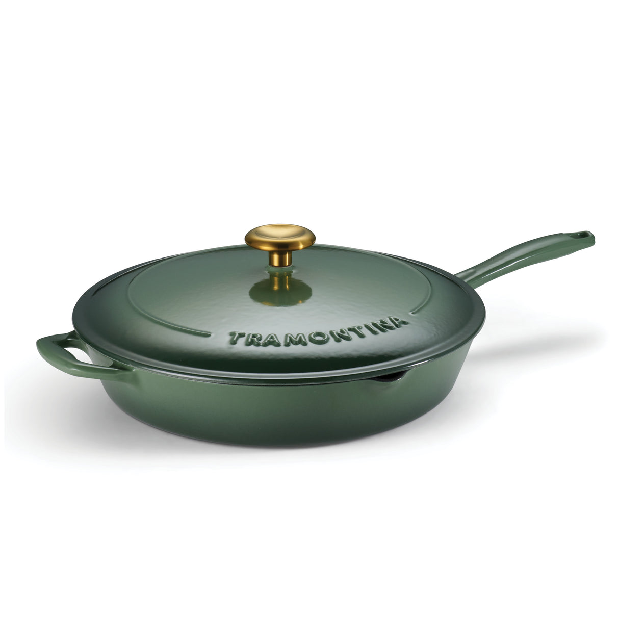 Bestow 12 Inch Enameled Cast Iron Skillet with Lid