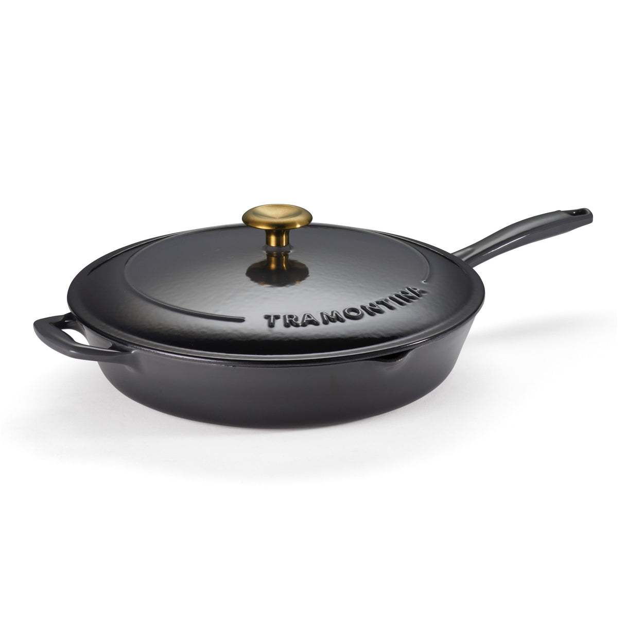 Bestow 12 Inch Enameled Cast-Iron Covered Skillet