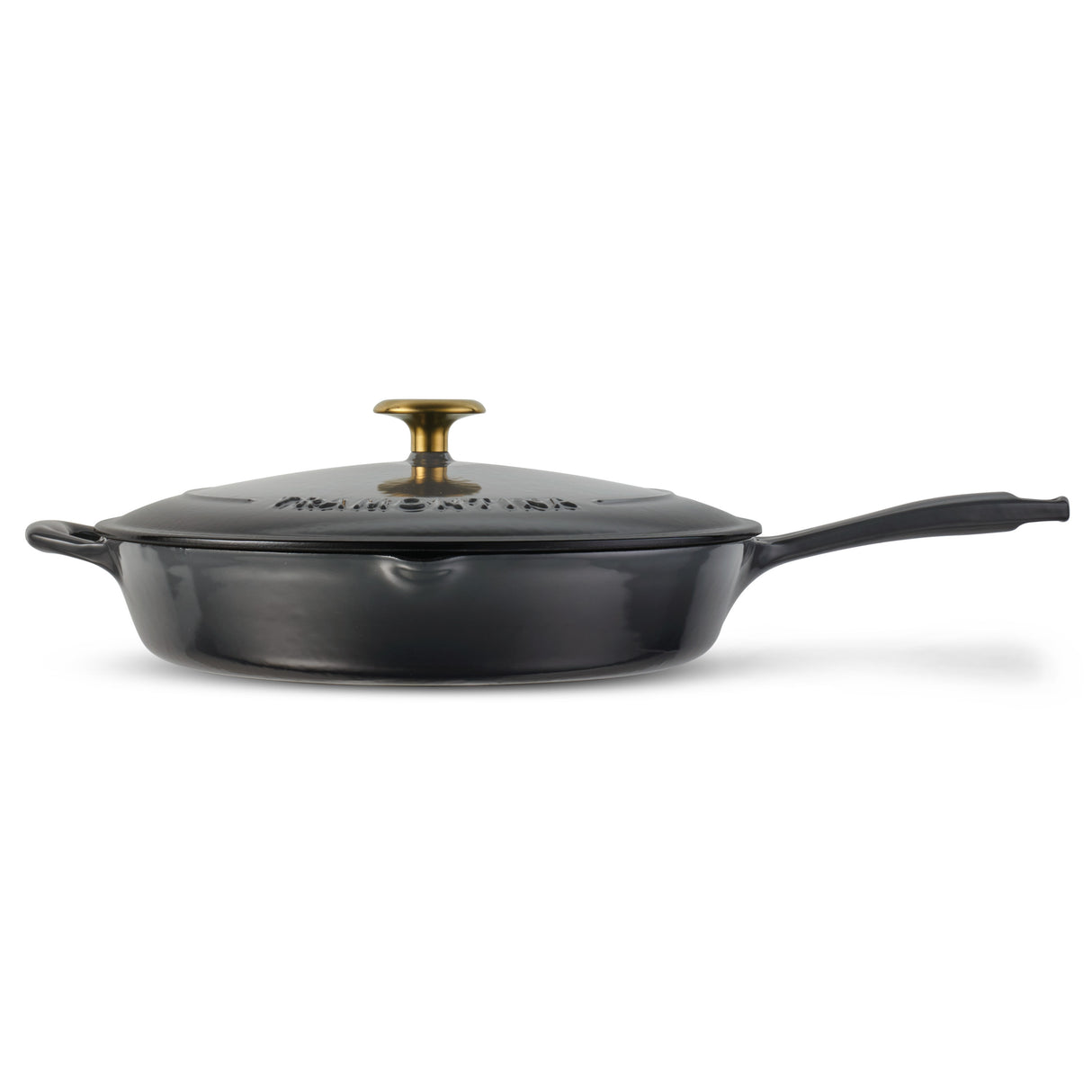 Bestow 12 Inch Enameled Cast-Iron Covered Skillet